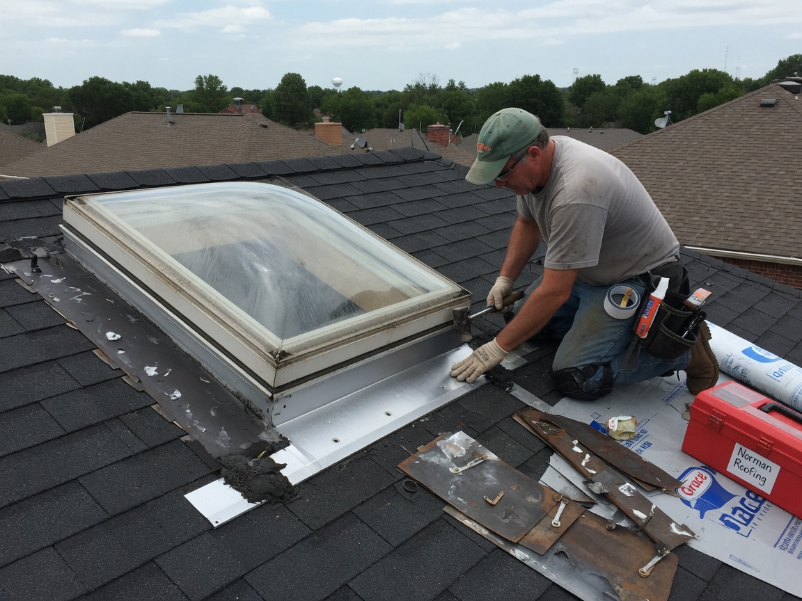 Skylight Flashing Repair in Norman, OK